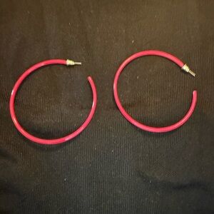 Hot Pink Hoop Earrings